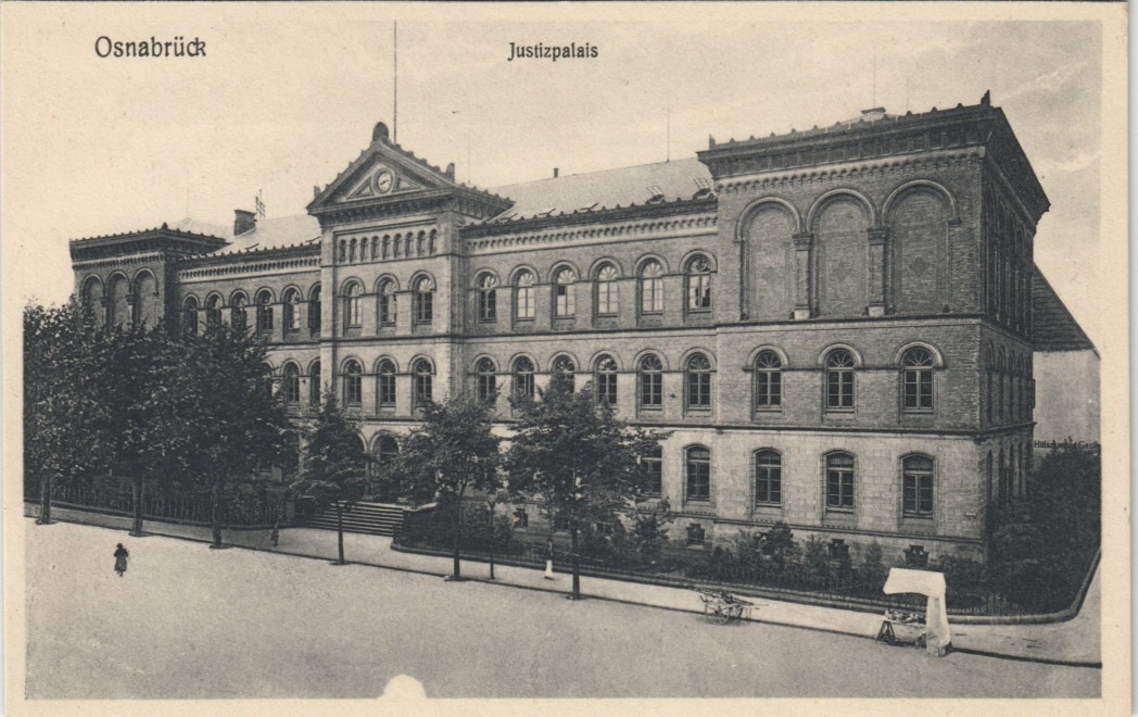 vintage Postcard from 1910: Justizpalais (Gericht) Außenansicht:: Osnabrück