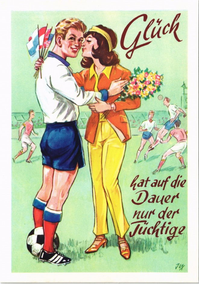 vintage Postcard from 1980: Glück ... hat auf die Dauer nur der Tüchtige:: 