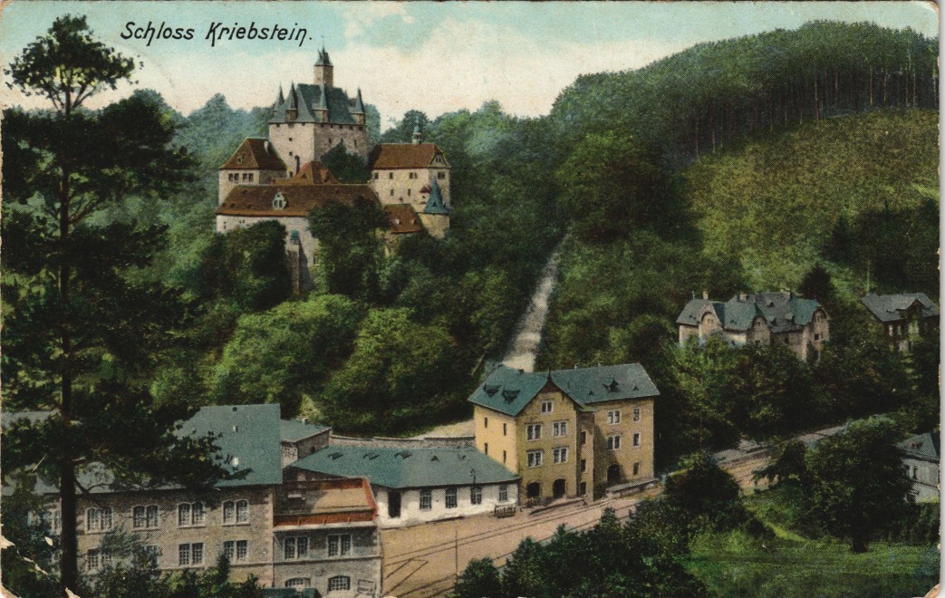 KRIEBSTEIN Sachsen Ritter Halle Burg alte Postkarten AK um 1930/40 