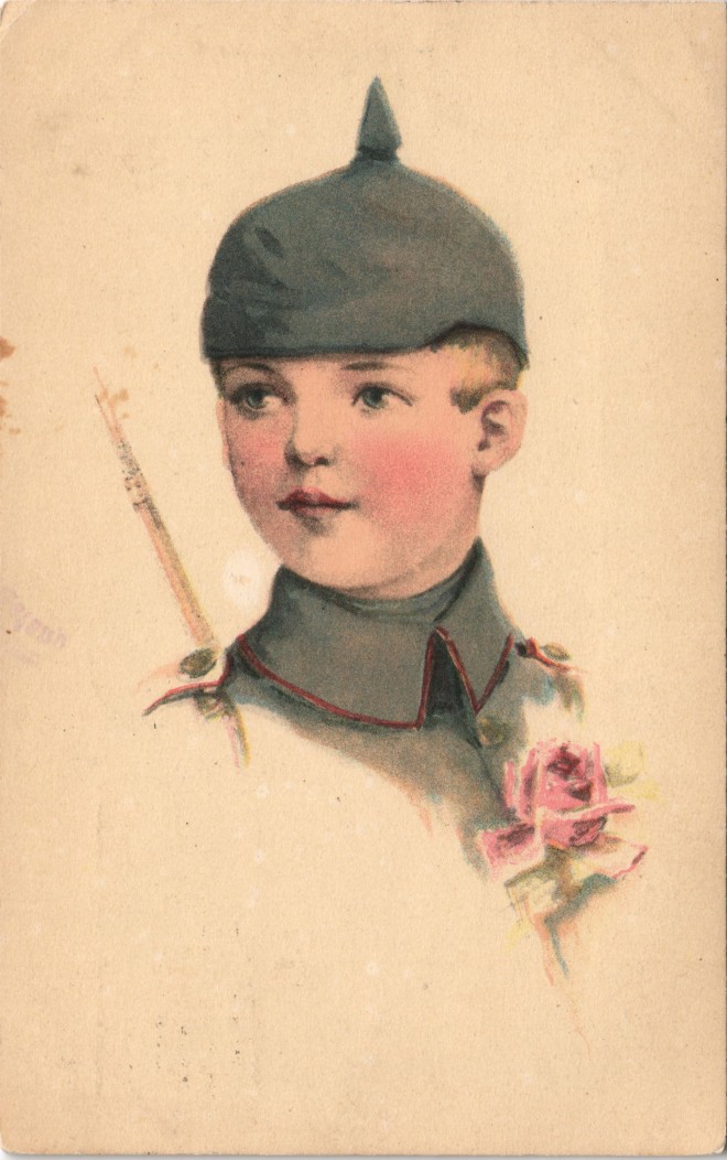 vintage Postcard from 1916: Militär/Propaganda - Fräulein Feldgrau / Liebe SehnsuchtWK1 gel. Feldpost:: 