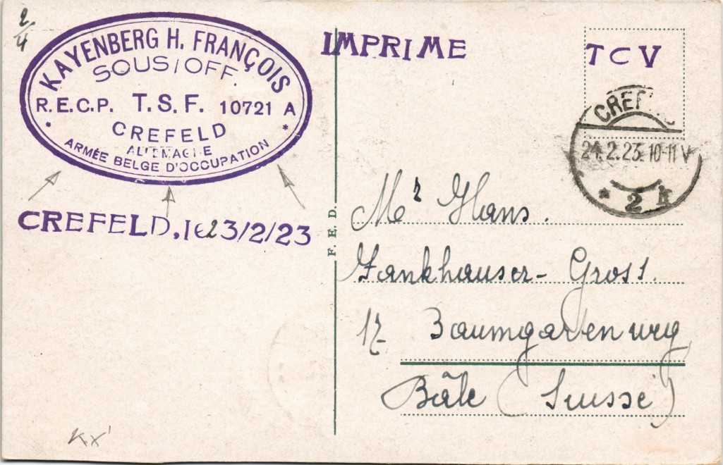 vintage Postcard from 1923: Strassen Partie am Amtsgericht:: Crefeld