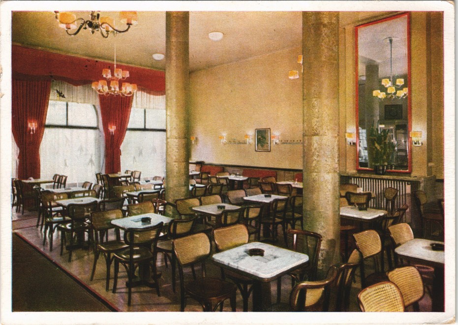 Café Hauptpost (Kaminecke) KonzertCafé Darmstadt Ansichtskarten