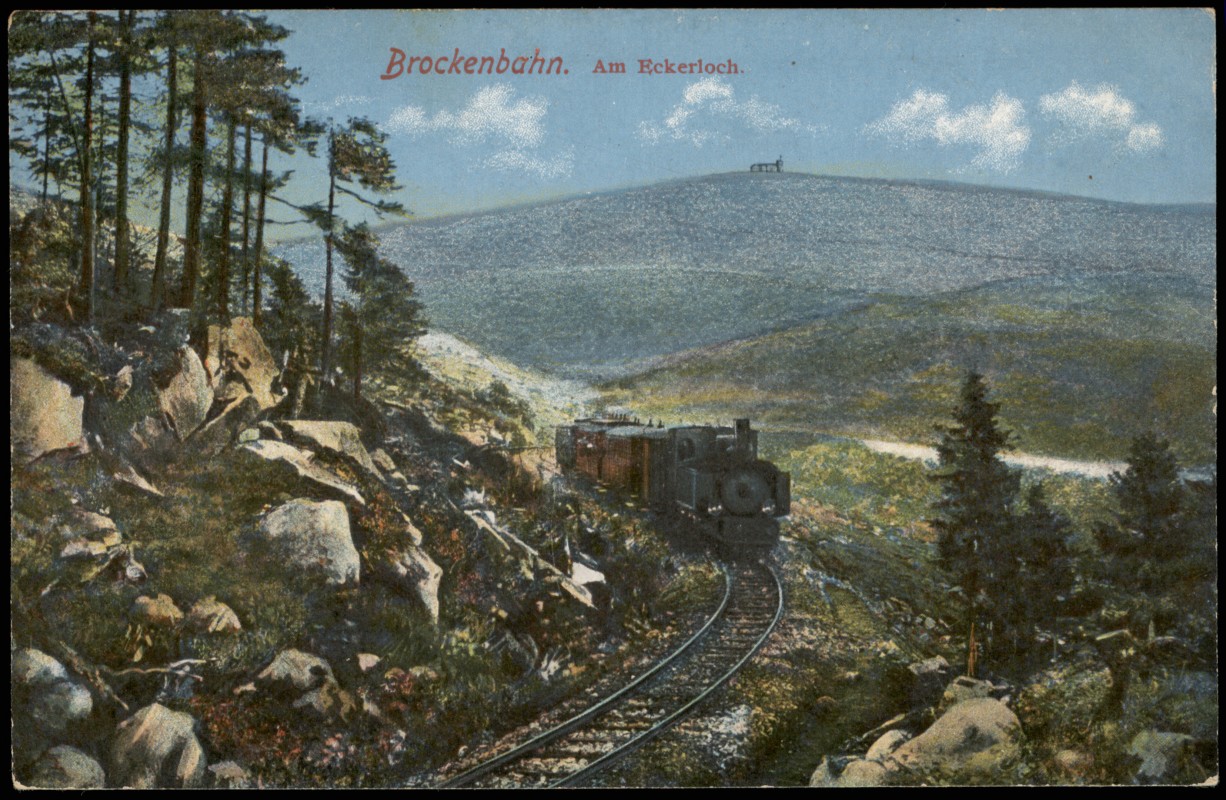 vintage Postcard from 1913: Brockenbahn (Brocken) Am Eckerloch:: Ilsenburg (Harz)
