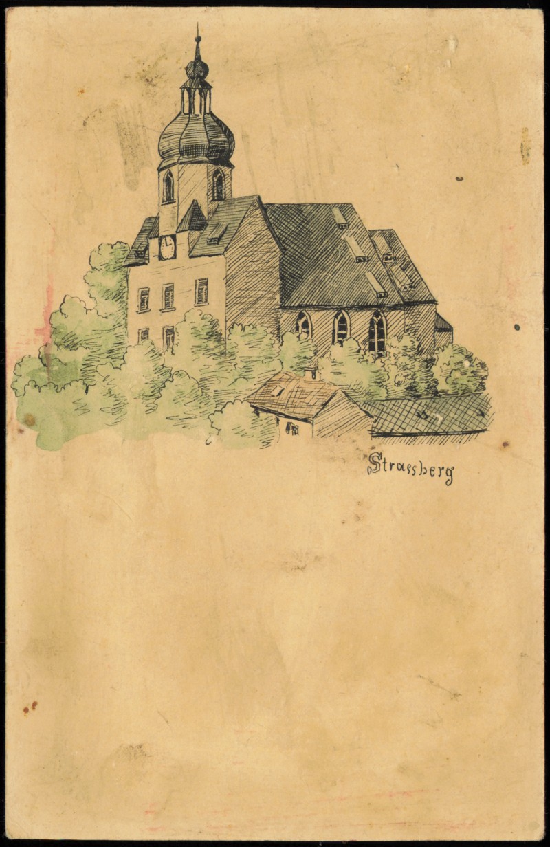 vintage Postcard from 1900: Künstlerkarte Gemälde Zeichnung von STRASSBERG:: 