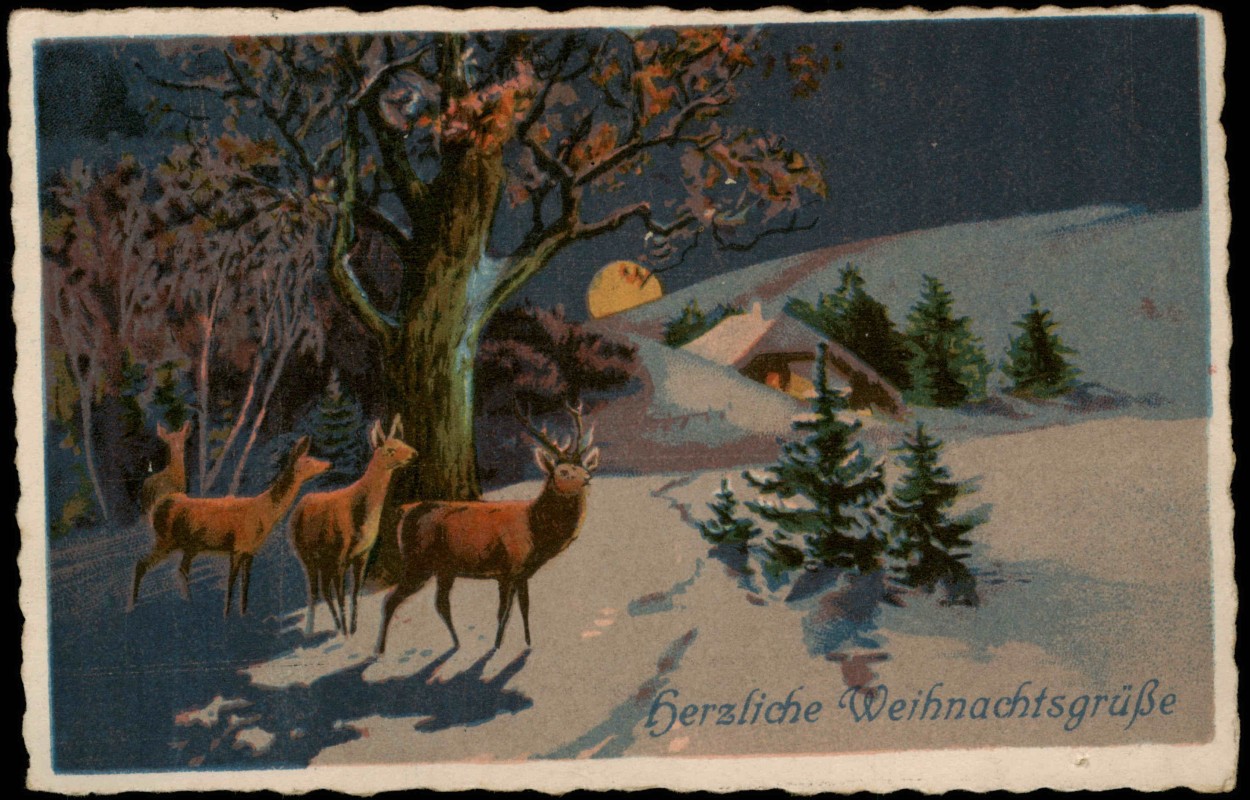 vintage Postcard from 1930: Grusskarte Weihnachten Christmas:: 