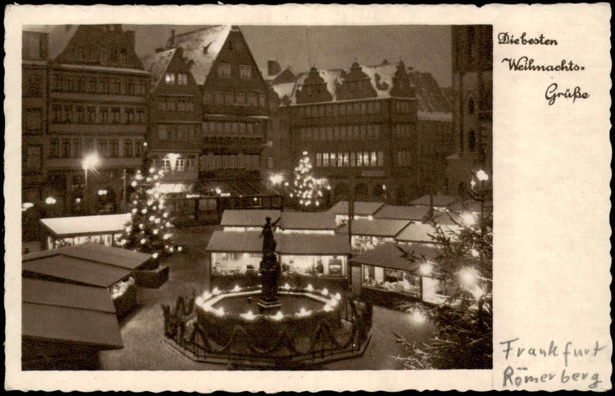 vintage Postcard from 1940: Weihnachten - Christmas Römerberg  Markt:: Frankfurt am Main