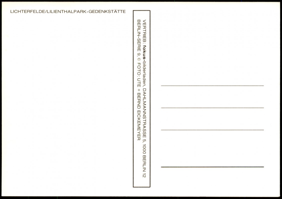 Lilienthal Park Gedenkstätte LichterfeldeBerlin Ansichtskarten