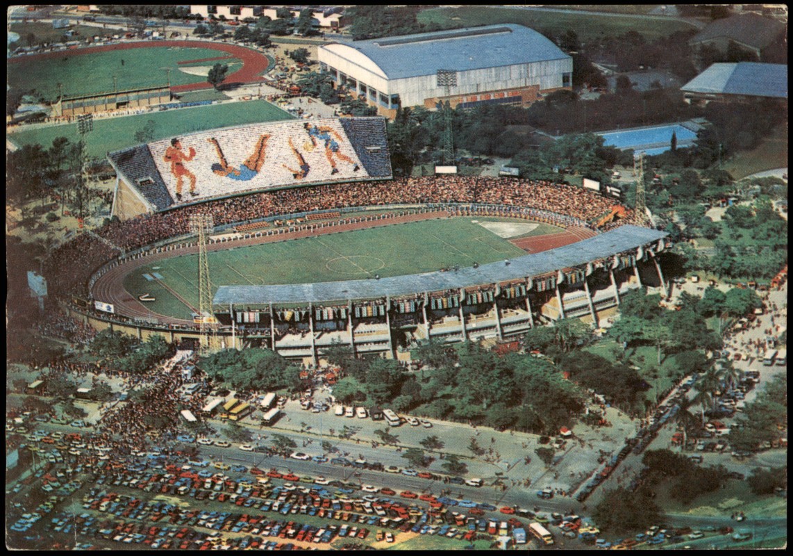 vintage Postcard from 1970: COLOMBIA Juegos Centroamericanos Stadium Stadion Luftaufnahme:: Medellín
