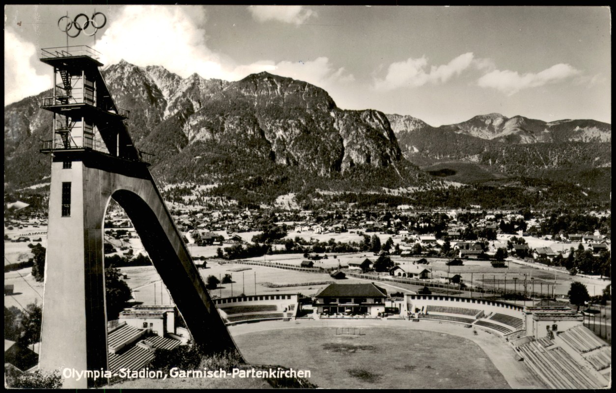 vintage Postcard from 1964: Olympia Skistation und Sprungschanze:: Garmisch-Partenkirchen