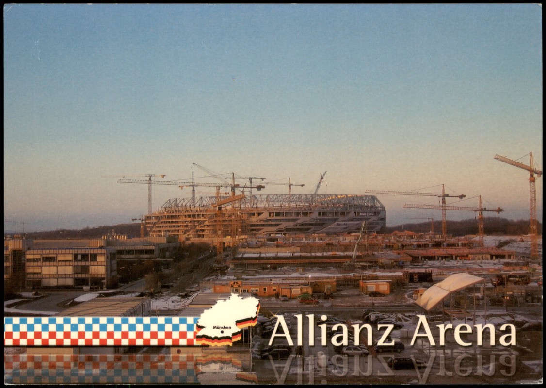 vintage Postcard from 2004: Allianz Arena, Stadion im Bau:: Munich