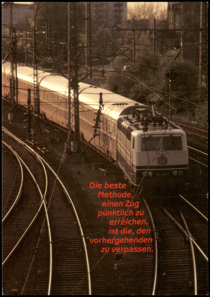 vintage Postcard from 1980: Verkehr Eisenbahn & Zug Motivkarte DB Personenzug:: 
