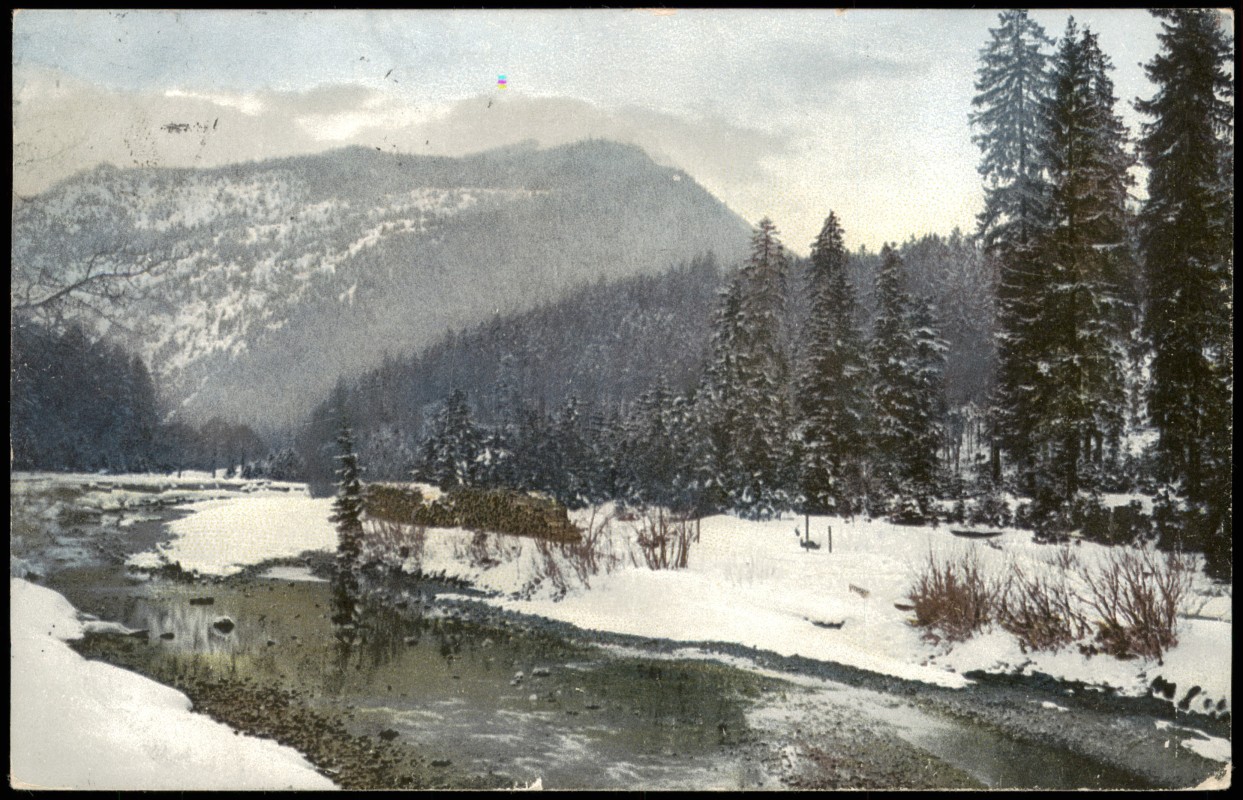 vintage Postcard from 1908: Stimmungsbild Winterlandschaft Eis - Schnee:: 