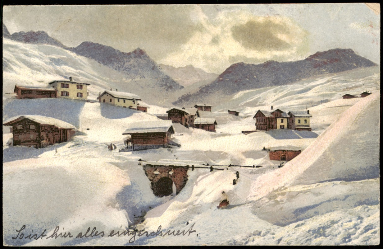 vintage Postcard from 1924: Winter-Ansichtskarten (Schnee/Eis) Stimmungsbild (Photochromie Kartenserie):: 