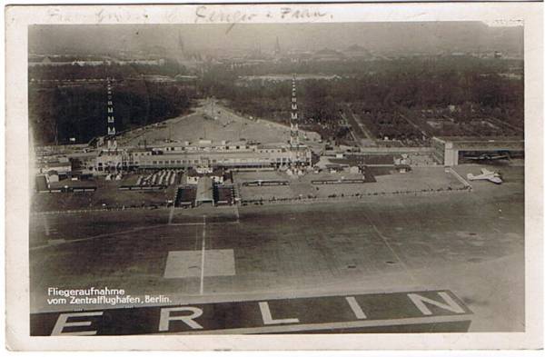 vintage Postcard from 1929: Zentralflughafen:: Tempelhof-Berlin