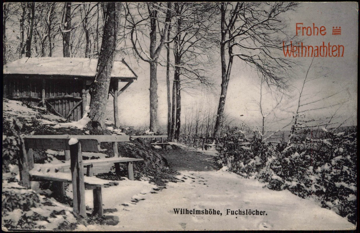vintage Postcard from 1919: Fuchslöcher im Winter:: 