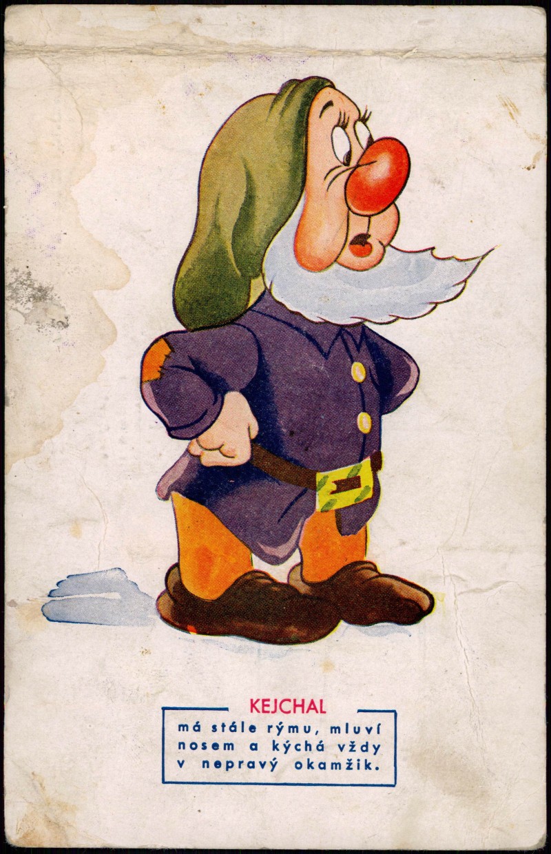 vintage Postcard from 1940: Sněhurka a sedm trpaslíků Film/Fernsehen: Zeichentrick/Trickfilme KEJCHAL Ceska:: 