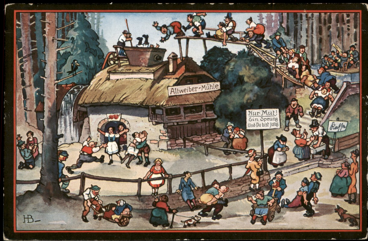 vintage Postcard from 1918: Altweibermühle (Sage) - Künstlerkarte:: 