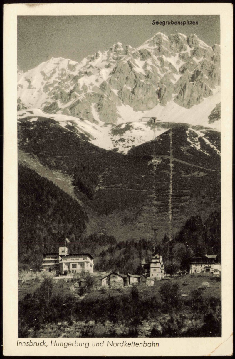 vintage Postcard from 1941: Hungerburg und Nordkettenbahn:: Innsbruck