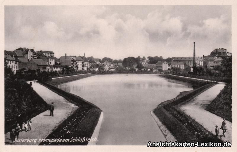 Promenade Am Schlo teich Blick Auf Fabrik Insterburg 