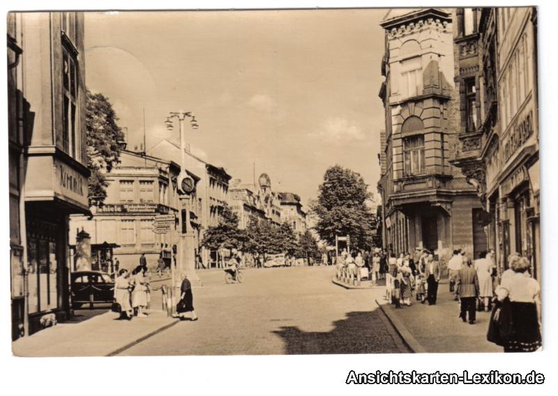 vintage Postcard from 1959: Zeitz, Wendische Straße, Zentraluhr:: Zeitz