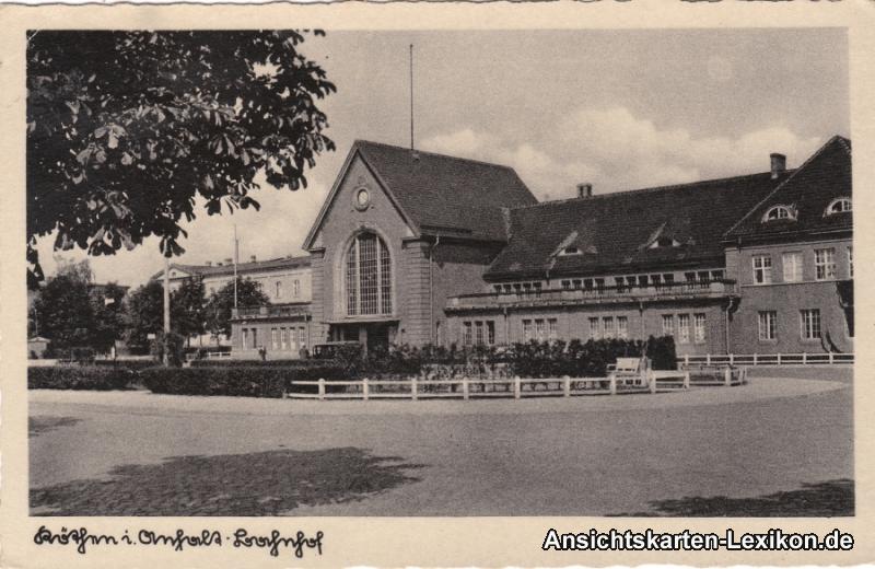 vintage Postcard from 1940: Bahnhof:: 