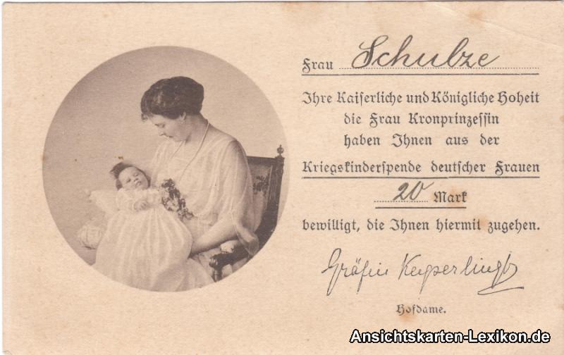 vintage Postcard from 1917: Kriegskinderspende deutscher Frauen:: 