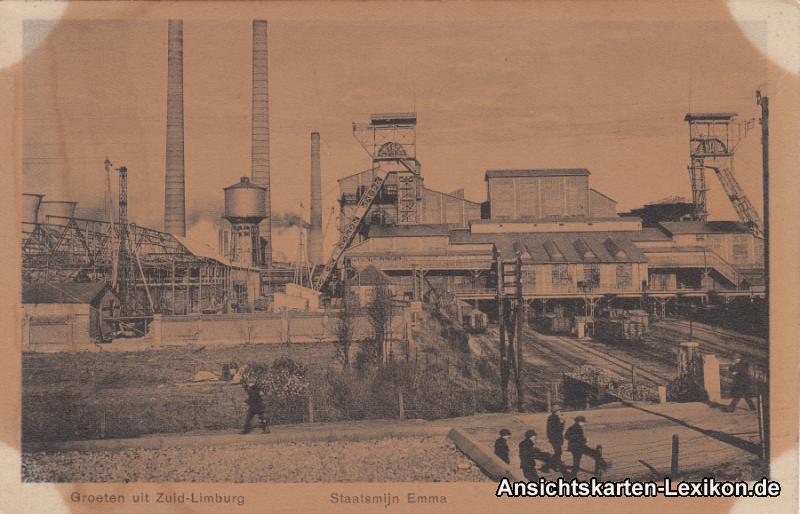 vintage Postcard from 1918: Staatsmine Emme (Staatsmijn Emma):: Limburg (allgemein)