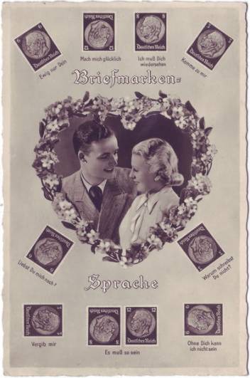 vintage Postcard from 1935: Briefmarkensprache:: 