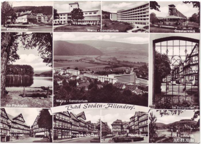 vintage Postcard from 1960: Mehrbild AK ua Gradierwerk:: Bad Sooden-Allendorf