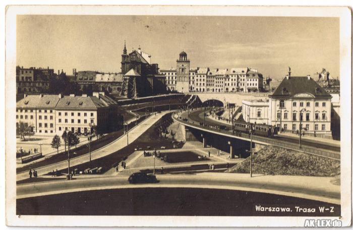 vintage Postcard from 1939: Trasa W-Z  - Foto AK ca 1939:: Warsaw