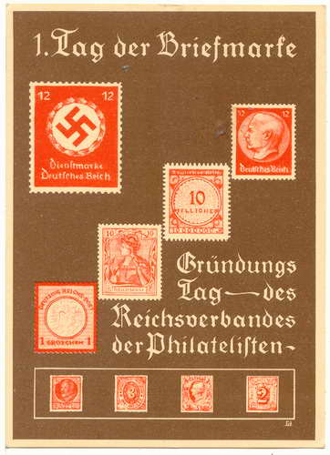 vintage Postcard from 1936: 1. Tag der Briefmarke:: 